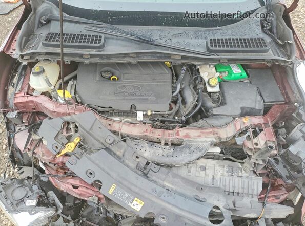 1FMCU0GDXJUC95205 2018 FORD ESCAPE Burgundy ძრავის განყოფილების ხედი