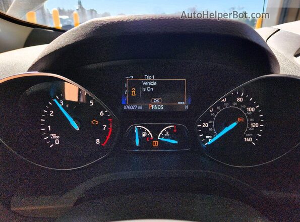 1FMCU0GDXKUA93062 2019 FORD ESCAPE White Instrument cluster view