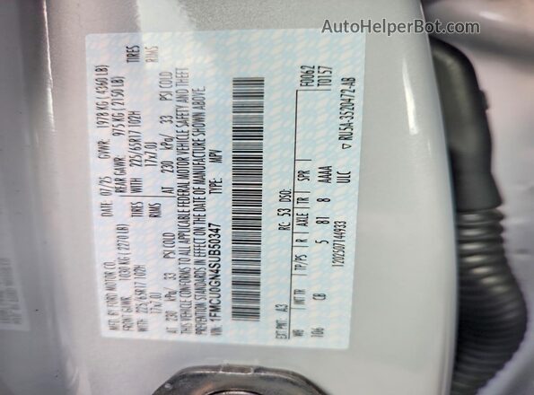 1FMCU0GN4SUB50347 2025 FORD ESCAPE White Вид наклейки з VIN-кодом