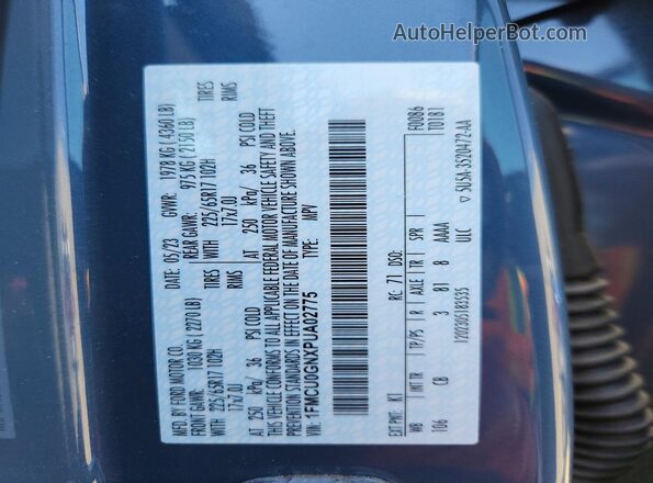 1FMCU0GNXPUA02775 2023 FORD ESCAPE Blue Widok wnętrza 360 stopni