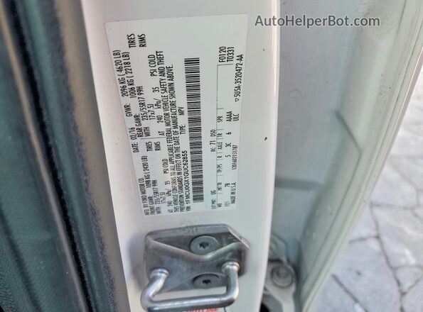1FMCU0GX1GUC62855 2016 FORD ESCAPE White Widok naklejki z numerem VIN