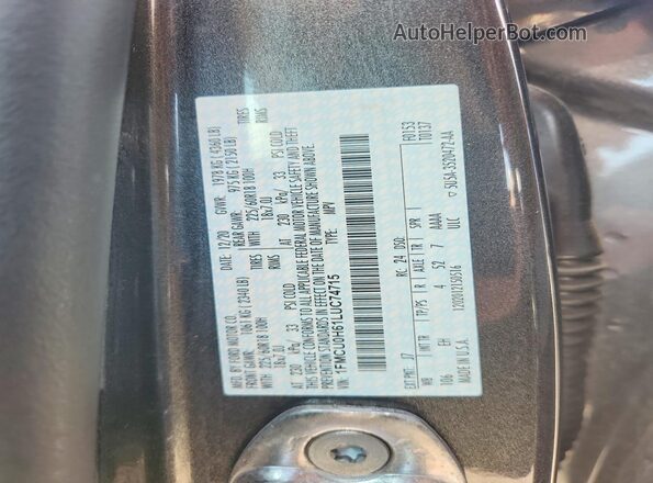 1FMCU0H61LUC74715 2020 FORD ESCAPE Серый Вид подкапотного пространства