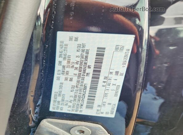 1FMCU0HD2KUC50971 2019 FORD ESCAPE Black Widok naklejki z numerem VIN