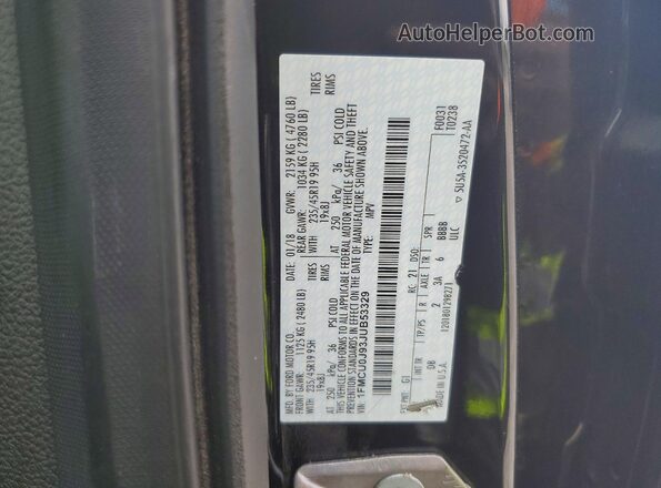 1FMCU0J93JUB53329 2018 FORD ESCAPE Black ძრავის განყოფილების ხედი
