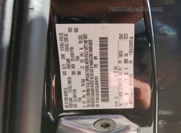 1FMCU0J9XGUB36701 2016 FORD ESCAPE Black VIN կոդի պիտակի տեսք