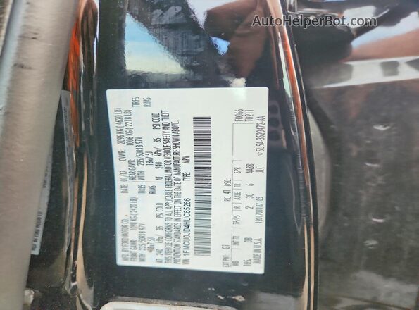 1FMCU0JD4HUC85286 2017 FORD ESCAPE Black VIN կոդի պիտակի տեսք