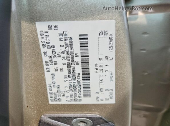 1FMCU0JD9HUD10957 2017 FORD ESCAPE Tan Вид наклейки з VIN-кодом