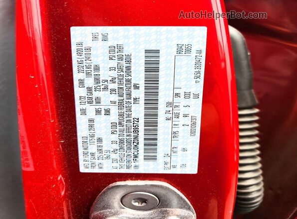 1FMCU0KZ0NUB95722 2022 FORD ESCAPE Red Շարժիչի բաժամունքի տեսք