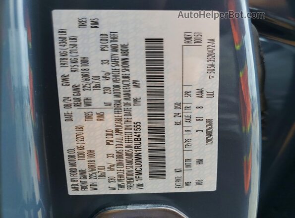 1FMCU0MN1RUB41555 2024 FORD ESCAPE Blue Widok wnętrza 360 stopni