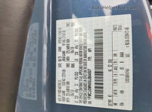 1FMCU0MN9SUB64507 2025 FORD ESCAPE Blue VIN sticker view