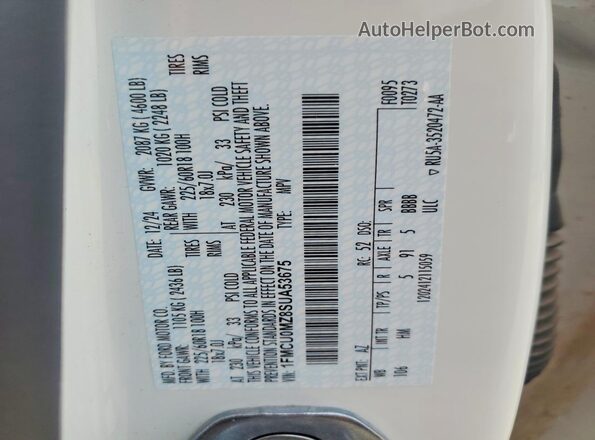 1FMCU0MZ8SUA53675 2025 FORD ESCAPE White 