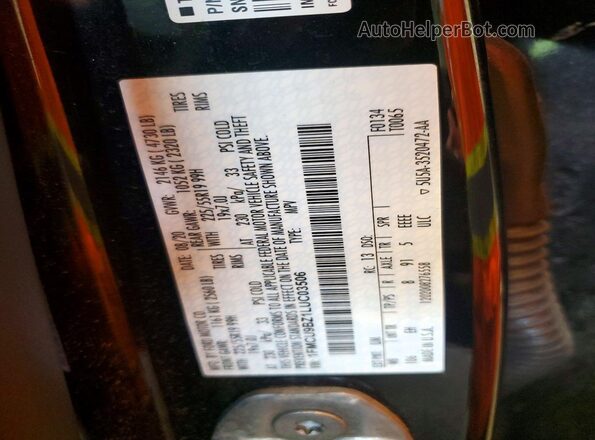 1FMCU9BZ1LUC03506 2020 FORD ESCAPE Black VIN კოდის სტიკერის ხედი