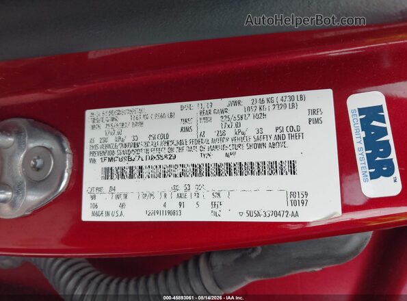 1FMCU9BZ7LUA55829 2020 FORD ESCAPE Red Vista del compartimento del motor