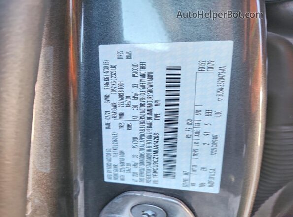 1FMCU9CZ1MUA14208 2021 FORD ESCAPE Gray Вид підкапотного простору