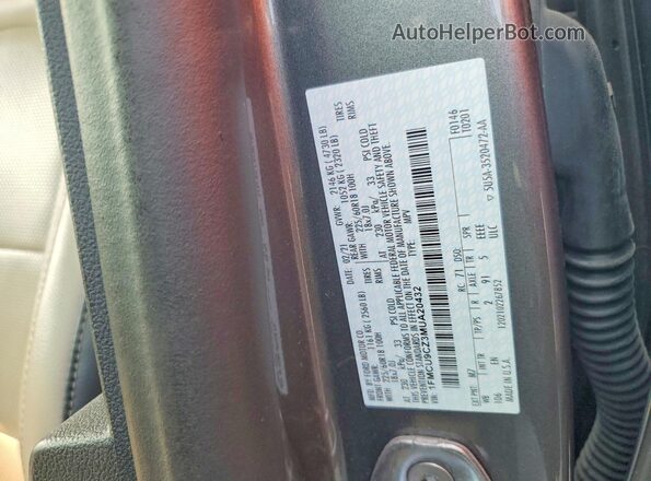 1FMCU9CZ3MUA20432 2021 FORD ESCAPE Gray VIN sticker view