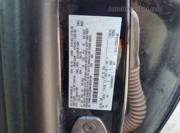 1FMCU9CZ9NUB29169 2022 FORD ESCAPE Black VIN sticker view