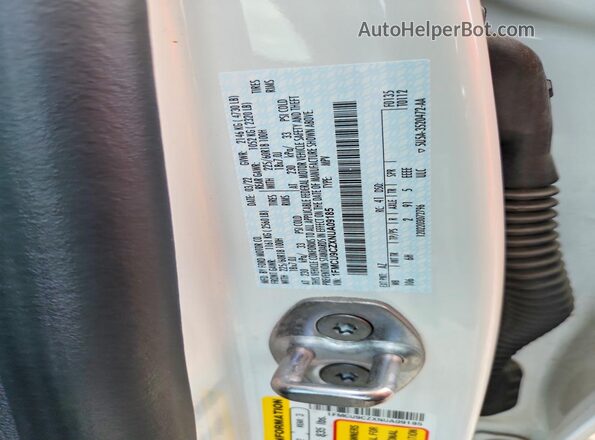 1FMCU9CZXNUA09185 2022 FORD ESCAPE White VIN კოდის სტიკერის ხედი
