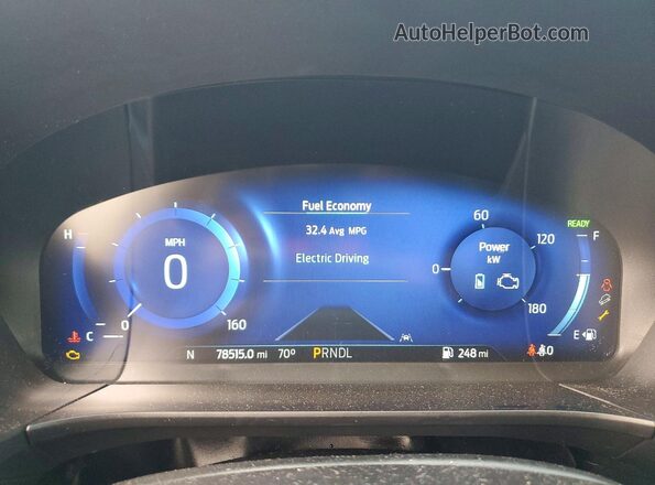 1FMCU9DZ3NUA21645 2022 FORD ESCAPE Gray Widok zestawu wskaźników