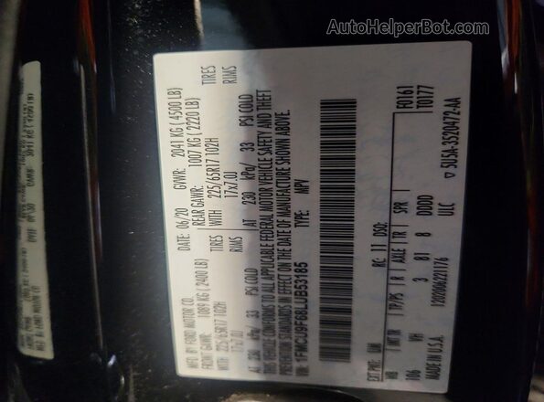 1FMCU9F68LUB53185 2020 FORD ESCAPE Black 