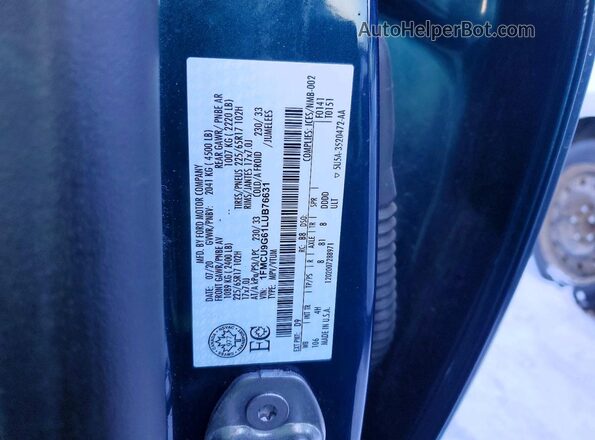 1FMCU9G61LUB76631 2020 FORD ESCAPE Бирюзовый 
