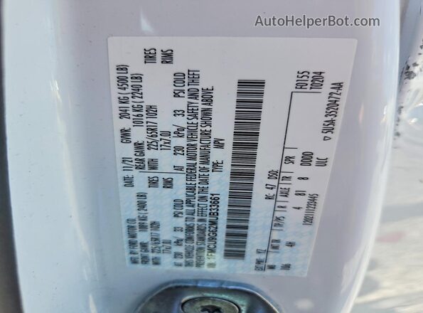 1FMCU9G62MUB33661 2021 FORD ESCAPE White VIN կոդի պիտակի տեսք