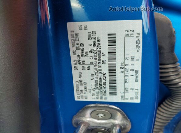 1FMCU9G65LUC00901 2020 FORD ESCAPE Blue Вид наклейки з VIN-кодом