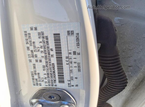 1FMCU9G65MUA98209 2021 FORD ESCAPE White სალონის 360-გრადუსიანი ხედი