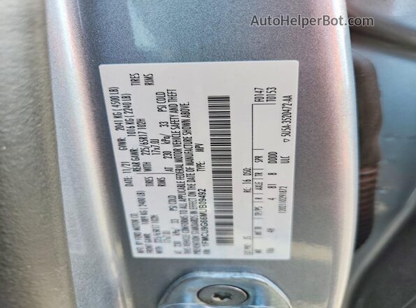 1FMCU9G66MUB09492 2021 FORD ESCAPE Silver Widok wnętrza 360 stopni