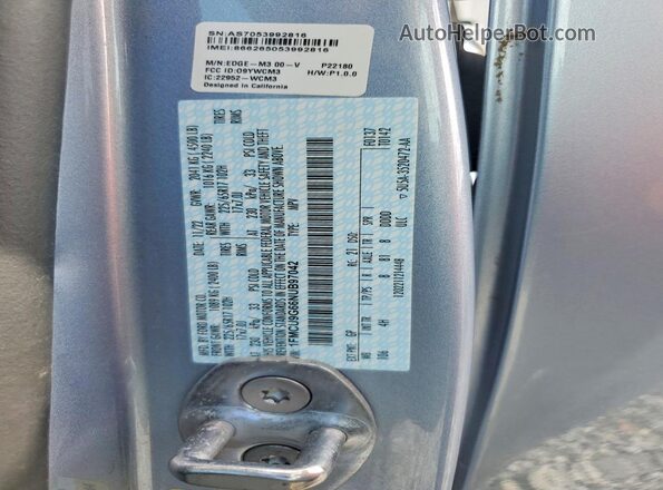 1FMCU9G66NUB97042 2022 FORD ESCAPE Синий Вид наклейки с VIN-кодом