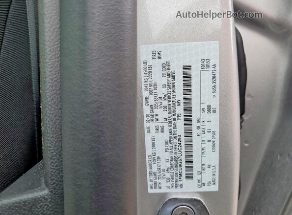 1FMCU9G67LUC24293 2020 FORD ESCAPE Silver VIN կոդի պիտակի տեսք
