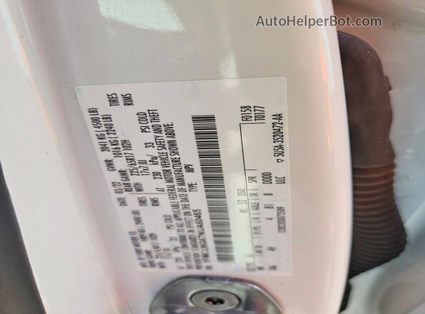 1FMCU9G67NUA60465 2022 FORD ESCAPE White Widok naklejki z numerem VIN