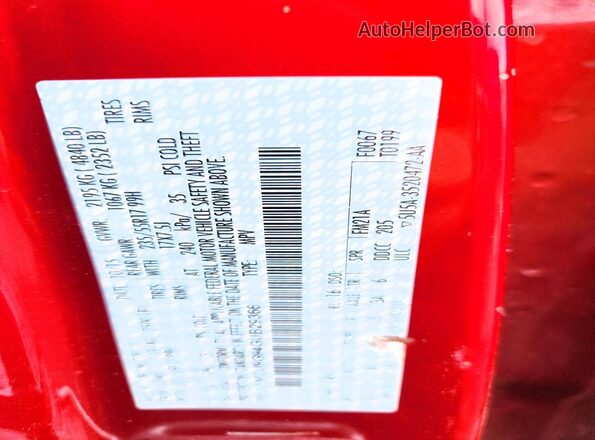 1FMCU9G94GUB29366 2016 FORD ESCAPE Red სალონის 360-გრადუსიანი ხედი