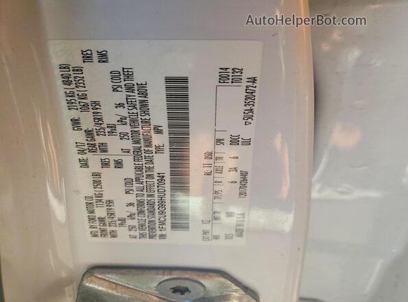 1FMCU9G99HUD70941 2017 FORD ESCAPE Белый Вид наклейки с VIN-кодом