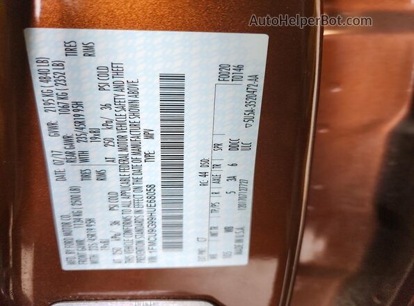 1FMCU9G99HUE68058 2017 FORD ESCAPE Gold VIN կոդի պիտակի տեսք