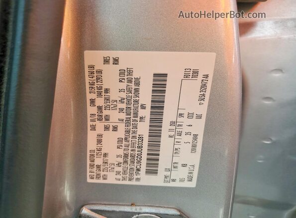 1FMCU9GD0JUB33281 2018 FORD ESCAPE Silver Вид наклейки з VIN-кодом
