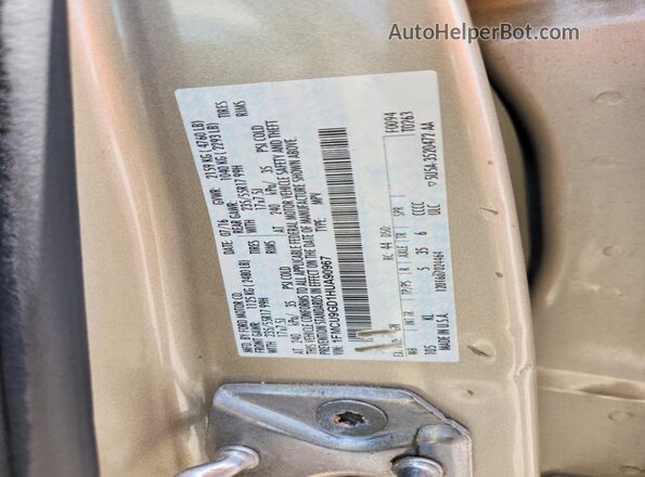 1FMCU9GD1HUA90967 2017 FORD ESCAPE Tan VIN sticker view