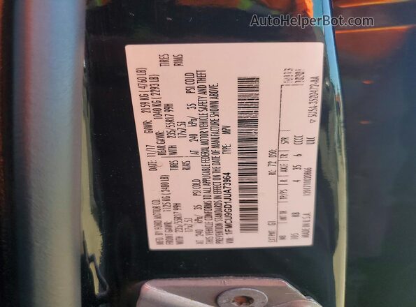1FMCU9GD1JUA73964 2018 FORD ESCAPE Black VIN sticker view
