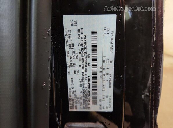 1FMCU9GD1JUC05069 2018 FORD ESCAPE Black Widok naklejki z numerem VIN