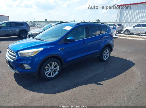 1FMCU9GD1JUD31075 2018 FORD ESCAPE Blue Առջևի ձախ երեք քառորդ տեսարան