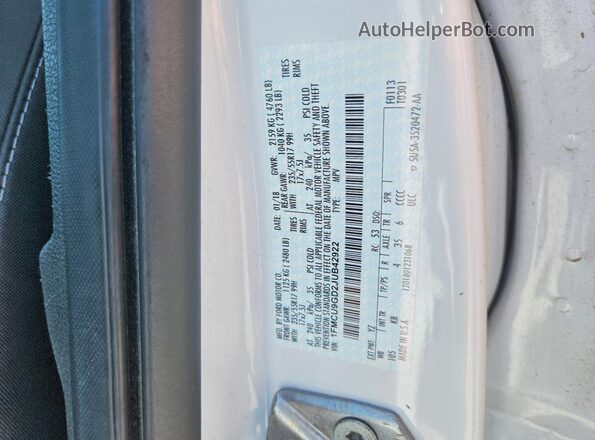 1FMCU9GD2JUB42922 2018 FORD ESCAPE White VIN კოდის სტიკერის ხედი