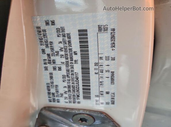 1FMCU9GD3JUD40117 2018 FORD ESCAPE White Շարժիչի բաժամունքի տեսք