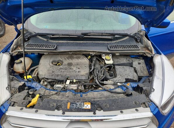 1FMCU9GD4JUA26007 2018 FORD ESCAPE Blue ძრავის განყოფილების ხედი