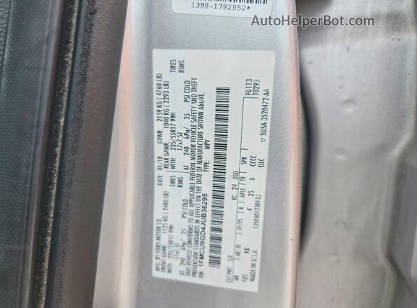 1FMCU9GD4JUB36295 2018 FORD ESCAPE Silver Vista de la etiqueta del VIN