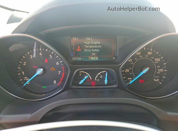 1FMCU9GD4JUC13411 2018 FORD ESCAPE Silver Вид щитка приладів