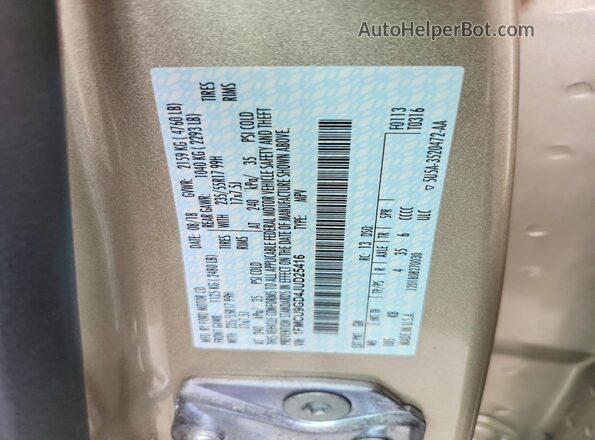 1FMCU9GD4JUD25416 2018 FORD ESCAPE Beige VIN sticker view