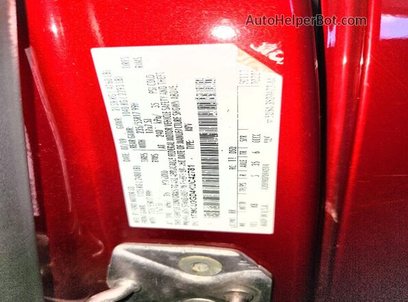 1FMCU9GD4KUC42781 2019 FORD ESCAPE Красный Вид наклейки с VIN-кодом