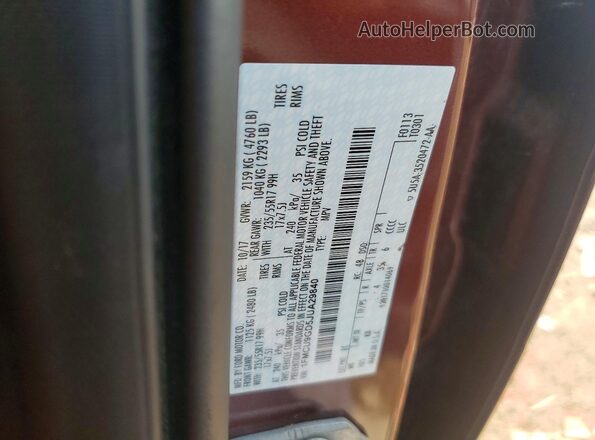 1FMCU9GD5JUA29840 2018 FORD ESCAPE Burgundy Вид наклейки з VIN-кодом