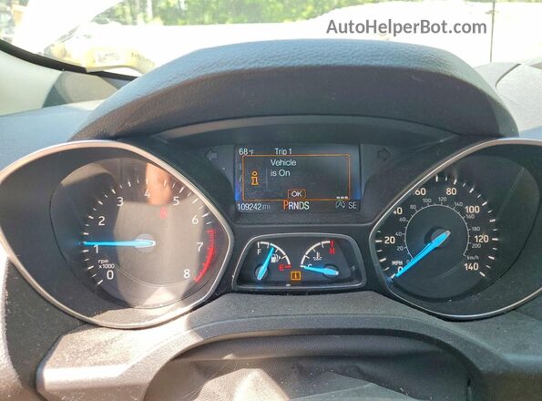 1FMCU9GD6JUC43395 2018 FORD ESCAPE Gray Вид щитка приладів