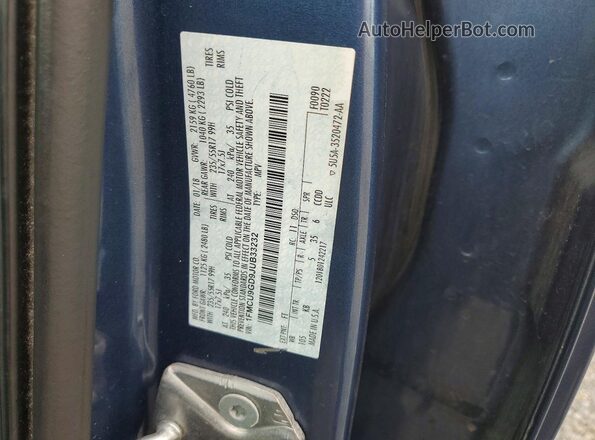 1FMCU9GD9JUB33232 2018 FORD ESCAPE Blue VIN կոդի պիտակի տեսք