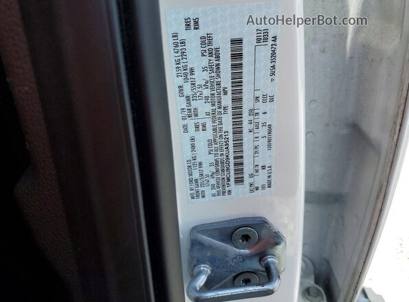 1FMCU9GD9KUA95213 2019 FORD ESCAPE White VIN კოდის სტიკერის ხედი
